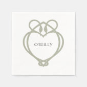 Sage Green Irish Celtic Swan Liebe kennt Familienn Serviette (Vorderseite)