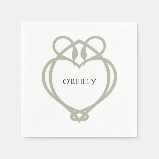 Sage Green Irish Celtic Swan Liebe kennt Familienn Serviette (Vorderseite)