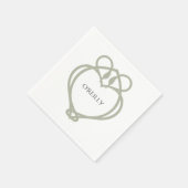 Sage Green Irish Celtic Swan Liebe kennt Familienn Serviette (Ecke)