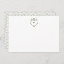 Sage Green Irish Celtic Swan Liebe Knot Monogram