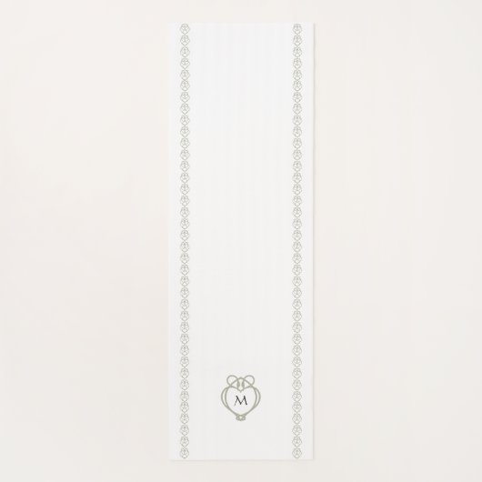 Sage Green Irish Celtic Swan Liebe Knot Monogram Yogamatte (Rückseite)