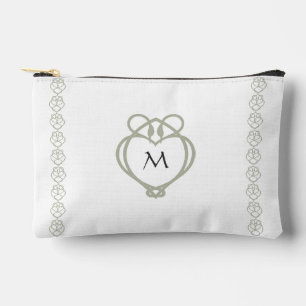 Sage Green Irish Celtic Swan Liebe Knot Monogram Zubehörtasche