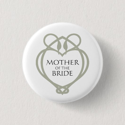Sage Green Irish Celtic Swan Mutter der Braut Button (Vorderseite)