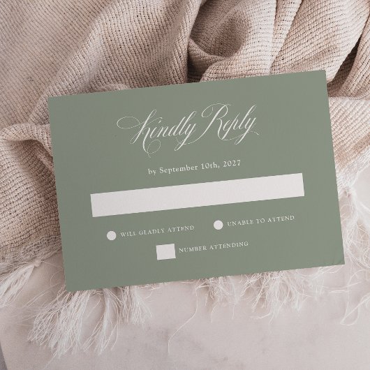 Sage Green | Italienische Hochzeit RSVP Karte