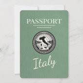 Sage Green Italy Passport Save The Date (Vorderseite)