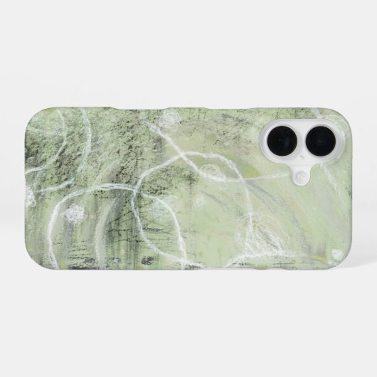 Sage Green Ivory Abstract Design iPhone 16 Hülle (Rückseite (Horizontal))