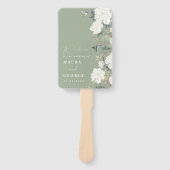 Sage Green Ivory Chinoiserie Hochzeitsprogramm Fächer (Vorderseite)