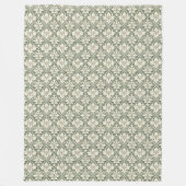 Sage Green & Ivory Damask Pattern Fleece Blanket (Vorderseite)