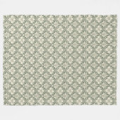 Sage Green & Ivory Damask Pattern Fleece Blanket (Vorderseite (Horizontal))