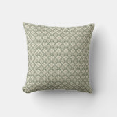 Sage Green & Ivory Damask Print Throw Cushion Kissen (Vorderseite)