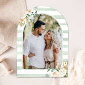 Sage Green Ivory Floral Moon Arch Brautparty Einladung