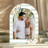 Sage Green Ivory Floral Moon Arch Brautparty Einladung