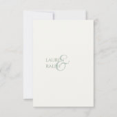 Sage Green & Ivory Monogram Wedding RSVP (Rückseite)
