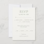 Sage Green & Ivory Monogram Wedding RSVP Karte (Vorderseite)