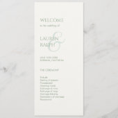 Sage Green Ivory Monogram Welcome Wedding Program Programm (Vorderseite)
