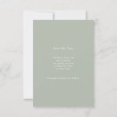 Sage Green Ivory photo wedding Save the Date (Rückseite)