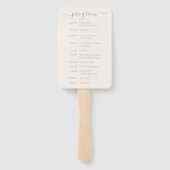 Sage Green Ivory Wedding Fan Program Fächer (Rückseite)