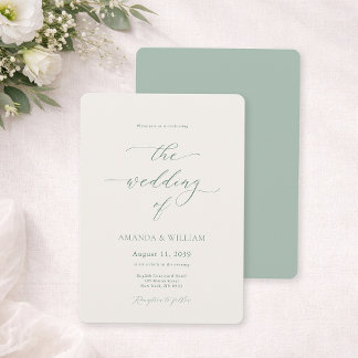 Sage Green & Ivory Wedding Invitation Einladung