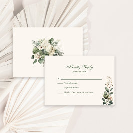 Sage Green & Ivory Wildblumen Hochzeit RSVP Card Dankeskarte