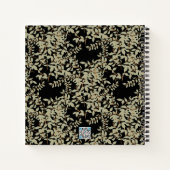 Sage Green Jasmine Blätter auf Black Sketchbook Notizblock (Rückseite)