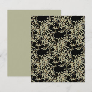 Sage Green Jasmine Vine Black Scrapbook Paper