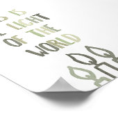 Sage green Jesus ist das Licht des Weltplakats Poster (Ecke)
