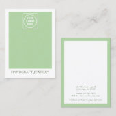 Sage Green Jewelry display holder Telefonnummerkarte (Vorne/Hinten)