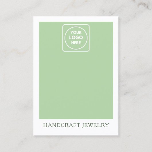 Sage Green Jewelry display holder Telefonnummerkarte (Vorderseite)