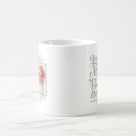 Sage Green Joyeux Noël und Bonne Année Foto Kaffeetasse (Mittel)