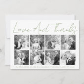 Sage Green Kalligrafy Hochzeit Danke Foto (Vorderseite)