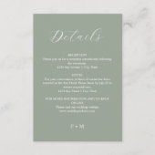 Sage Green Kalligrafy Hochzeitskarte Begleitkarte (Vorderseite)