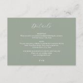 Sage Green Kalligrafy Hochzeitskarte Begleitkarte (Vorderseite)