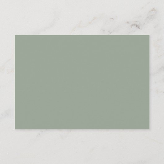 Sage Green Kalligrafy Hochzeitskarte Begleitkarte (Rückseite)