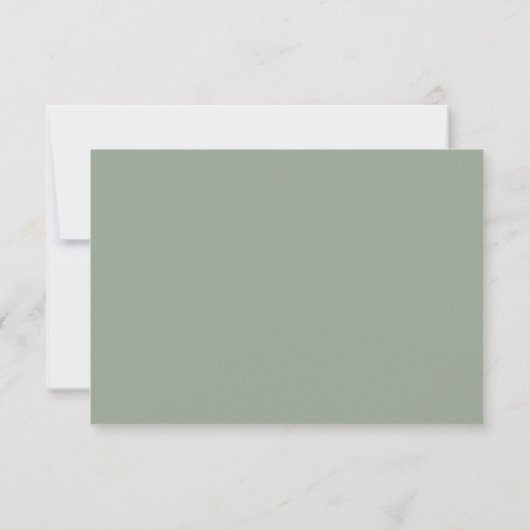 Sage Green Kalligraphie elegant Save the Date Kart (Rückseite)