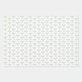 Sage Green Kariert Bow Elegant Neutral Baby Dusche Geschenkpapier Set (Vorderseite 2)