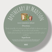 Sage Green | Kennzeichnung pflanzlicher Inhaltssto Runder Aufkleber