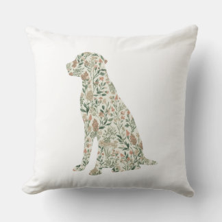 Sage Green Labrador Retriever Wildflower Cottage Kissen