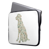 Sage Green Labrador Retriever Wildflower Cottage Laptopschutzhülle (Vorderseite Links)