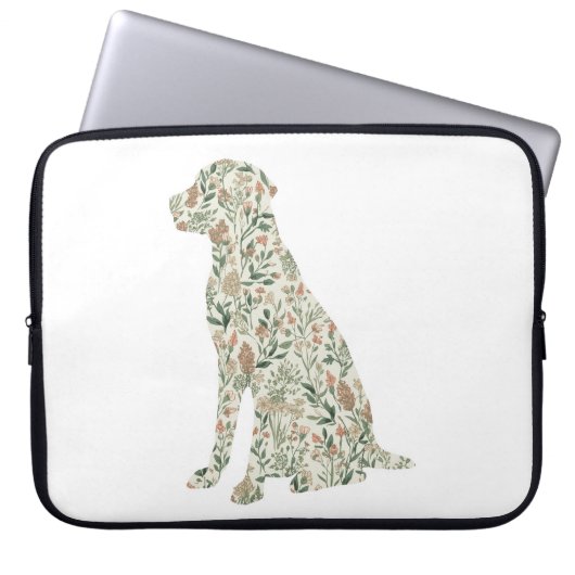 Sage Green Labrador Retriever Wildflower Cottage Laptopschutzhülle (Vorderseite)