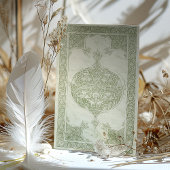 Sage Green Lace Traditionelle muslimische Hochzeit Einladung