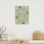 Sage Green Ladybug Grüne Babydusche Begrüßung Poster (Küche)