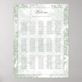 Sage Green Landscape Toile Wedding Seating Chart Poster (Vorne)