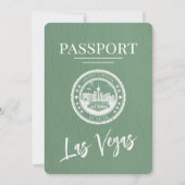 Sage Green Las Vegas Passport Wedding Einladung (Rückseite)