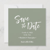 Sage Green Lässig Script Foto Save the Date Einladung (Vorderseite)