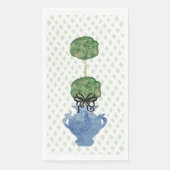 Sage Green Lattice Topiary Ginger Jar Serviette (Vorderseite)