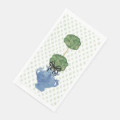 Sage Green Lattice Topiary Ginger Jar Serviette (Ecke)