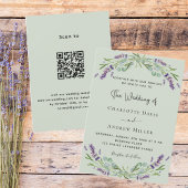 Sage green Lavendel QR Code UAWG Luxus Hochzeit Einladung