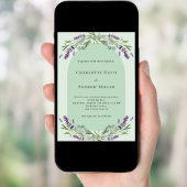 Sage green lavender arch Foto Luxus Hochzeit Einladung