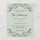 Sage Green Lavender QR Code UAWG Budget Hochzeit (Vorderseite)