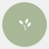 Sage green, Leaf, Leaves, envelope seal,  Runder Aufkleber (Vorderseite)